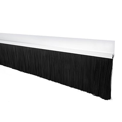uxcell Door Bottom Sweep H-Shape Aluminum Alloy Base with 2.8-inch Black Nylon Brush 39-inch x 3.86-inch - color: Silver, size: 39.37" x 2.8"