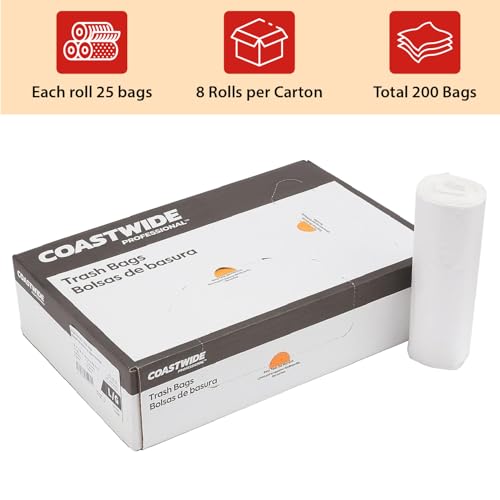 Staples Coastwide Professional 55-60 Gallon Trash Bag, 38" x 60", High Density, 14 mic, Natural, 200 Bags/Box - size: 1 Count (Pack of 200)