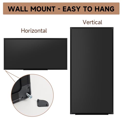 SELEAD Magnetic Chalkboard 48 x 24 Inches, Black Aluminum Frame - size: 48"W x 24"H