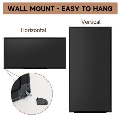 SELEAD Magnetic Chalkboard 48 x 24 Inches, Black Aluminum Frame - size: 48"W x 24"H