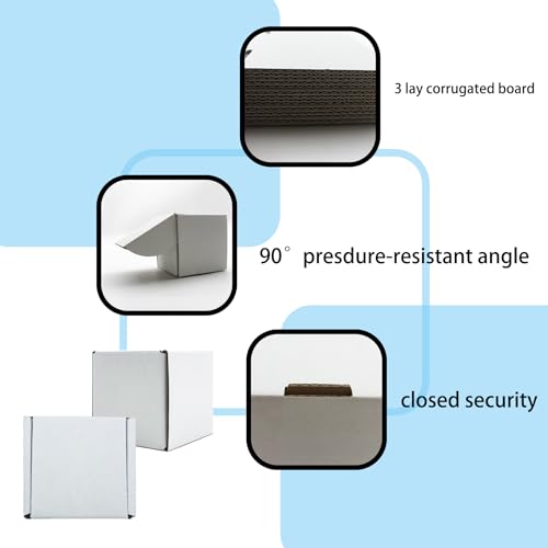 3x3x3 Inch White Shipping Boxes 25 Pack,Small Gift Boxes,Bulk of Mailers - size: 3''x3''x3''