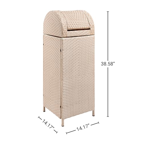 happimess Darla 24 Gal Outdoor Trash Can Swing Top, Light Pink/White - color: Light Pink/White, size: 24 Gallons