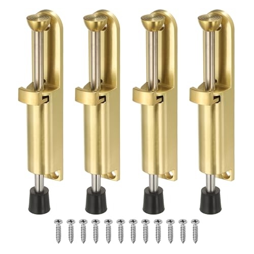 uxcell 4Pcs Kickdown Door Stop for Ground Gap 0-45mm Gold - color: Gold, size: for 0-45mm