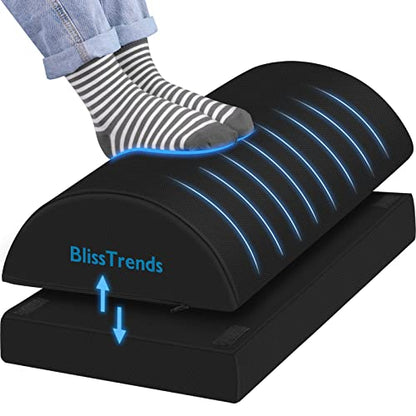 BlissTrends Foot Rest Under Desk, Foot Stool with 2 Adjustable Heights - color: Black, size: XX-Large