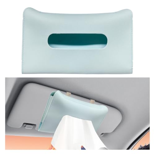Car Visor Tissue Holder - Leather Tissue Box Holders Car Mask Dispenser - Hanging Car Napkin Holder Auto Tissues Dispenser - Rectangular Mask Holders Sun Visor Accessory for Vehicles (Blue) - color: Blue
