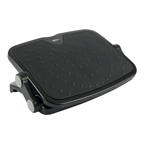 Alera ALE Soft Cushioned Ergonomic Footrest, 14w x 19 5/8d x 3 3/4 to 7 1/2h, Black