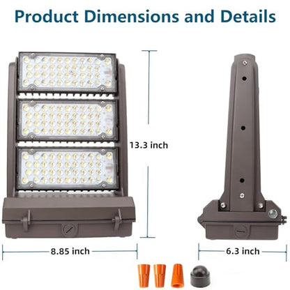 Rotatable LED Wall Pack Light with Dusk to Dawn Photocell, 200W 28000LM 800-1000W HPS/HID Equiv., 5000K Daylight ETL Commercial Outdoor Security Lighting for Warehouse, Entrance, Parking, Garage - size: 200W