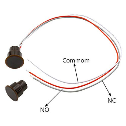 Hxchen 5Sets RC-36 NC+NO Recessed Wired Security Window Door Contact Sensor Alarm Magnetic Reed Switch Brown