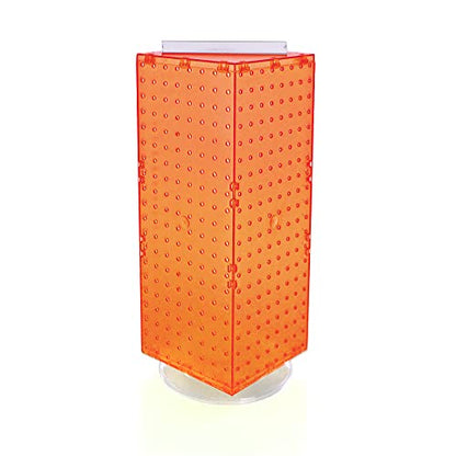Azar Displays 703385-ORG Four-Sided Revolving 8”W X 20”H Pegboard Counter Display, Orange - color: Orange, style: Pegboard Only