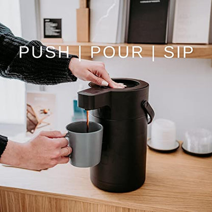 Airpot Coffee Dispenser with Pump - 85 oz Stainless Steel Carafe - color: Black