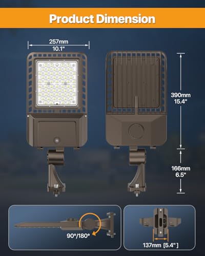 200W LED Parking Lot Light: 30,000LM, 5000K Adjustable Arm Mount - color: Adjustable Arm Mount 200W