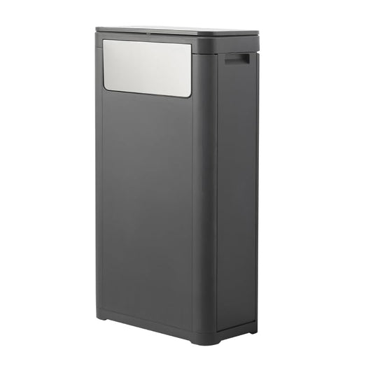 WanWanKa Bathroom Tall Skinny Trash Can with Lid,6 Gallon,Black