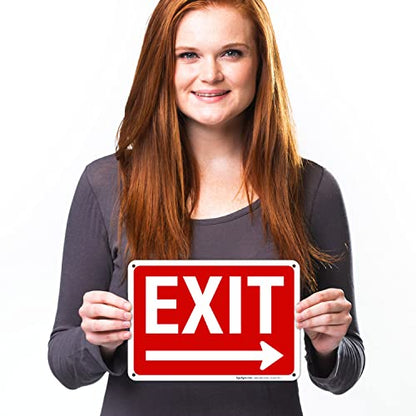 Exit Sign, with Right Arrow - size: 10x7