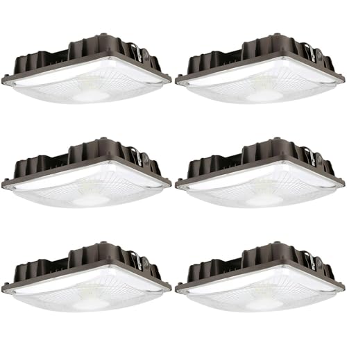 Konlite 6 Pack 60W LED Canopy Area Light - 250W HID/M.H. Equivalent - Bronze - 8000 Lumens - 5000K Cool White - 120-277V - UL, Idea for for Gas Station, Gym, Warehouse, Shop, Underpass, Loading Dock - color: Bronze, size: 6 PACK - 60W