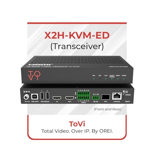 ToVi 4K HDMI Over IP Encoder/Decoder, USB/KVM, PoE, RS-232, IR, RJ45, Fiber