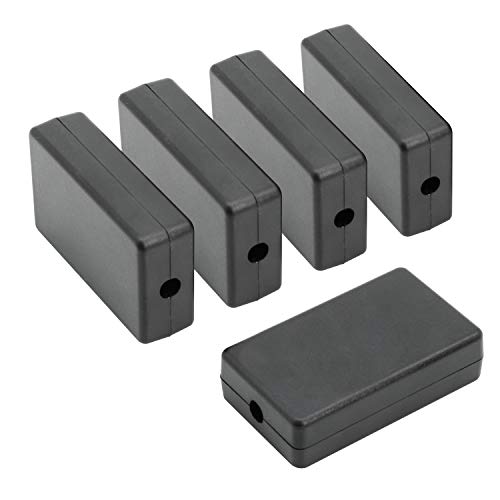 LeMotech 5Pcs ABS Plastic Electrical Project Case Power Junction Box, Project Box Black 2.36 x 1.42 x 0.67 inch (60 x 36 x 17 mm) - size: 2.4" x 1.4" x 0.7"(5pc)