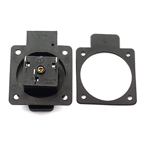 2-Pack US Standard Water-Proof Power Outlet 3-Hole Socket AC 15A 125V Panel Mount Dust-Proof Industrial Electrical Female Plug Power Connector