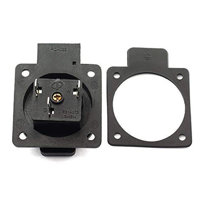 2-Pack US Standard Water-Proof Power Outlet 3-Hole Socket AC 15A 125V Panel Mount Dust-Proof Industrial Electrical Female Plug Power Connector