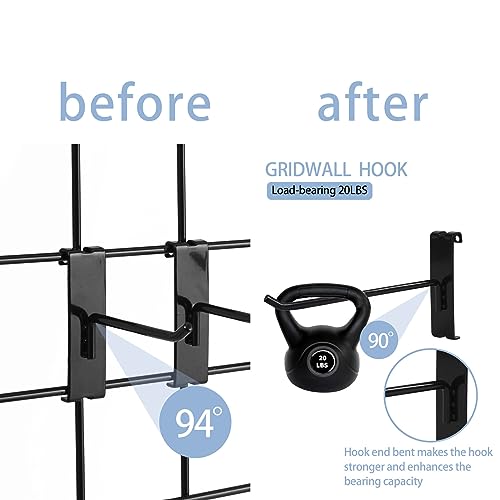 Gridwall Hooks 6 Inch,50PC Display Hooks for Grid Wall Heavy Duty Gridwall Hook for Grid Wall Panel Gridwall Peg Hook Black - size: 6''