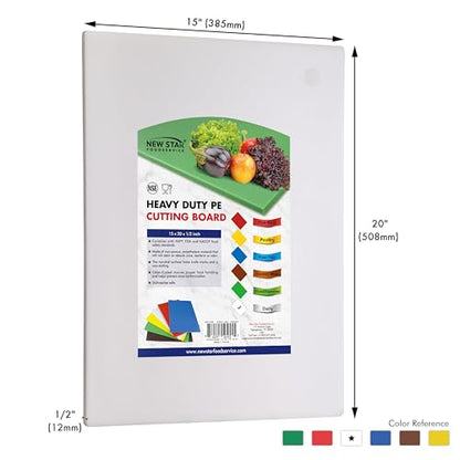 New Star Foodservice 15" x 20" White Cutting Board - color: White, size: 20"L x 15"W