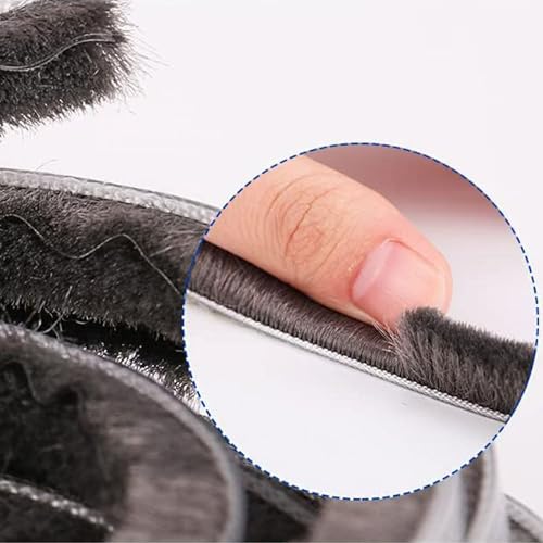 5m (16feet) Brush Weather Striping Card-Slot Seal Strip Pile Weatherstrip Door Sweep Brush for Door Window (6mm x 12mm (1/4" 1/2"), Gray) - size: 6mm x 12mm