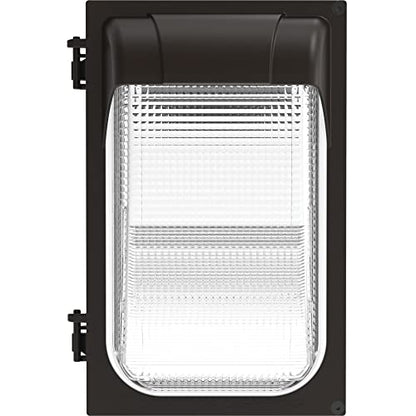Lithonia Lighting 7.5" Mini LED Wall Pack Outdoor Light Fixture, Building Wall Light, Adjustable Lumens, 4000K Cool White, MVOLT 120-277V, IP65, Glass Lens, Bronze (TWX1 LED ALO 40K MVOLT DDBTXD) - color: Adjustable Lumens | 4000K Cool White, size: 12" H