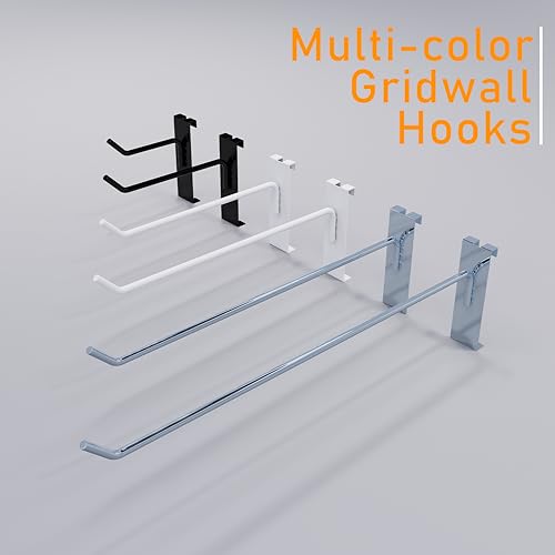6'' Black Grid Wall Hooks, 25 Pack Grid Panel Hanging Hooks - color: Black, size: 6 Inch