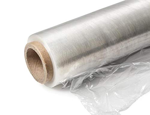 APQ 4 Rolls of Blown Hand Stretch Film 12" x 2000'. Clear Hand Stretch Wrap, 60 Gauge. Tear Resistant Residue Free Film for Moving, Shipping, Wrapping. Industrial Grade Pallet Shrink Wrap Film. - size: 12" x 2000'