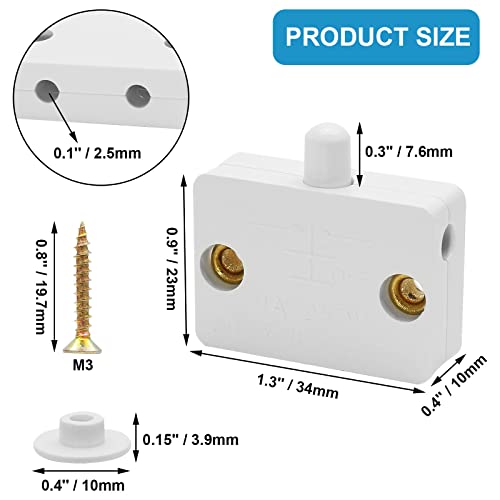 4Pcs Cabinet Lamp Switch, White - color: White 4PCS