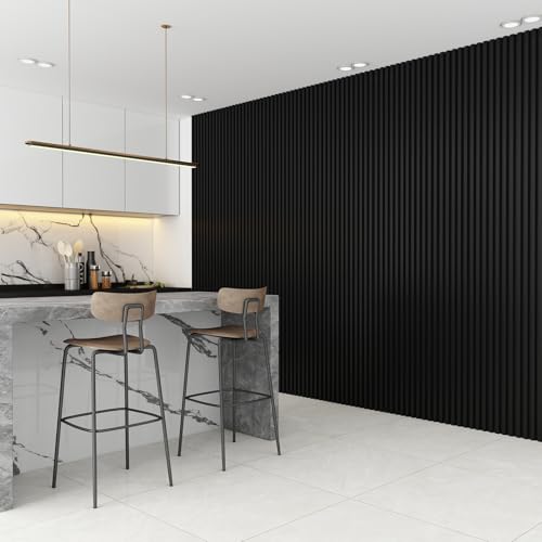 Slat Wall Panel 8-Pack, 108’’x6.1’’, Black - size: 108’’x6.1’’-Black