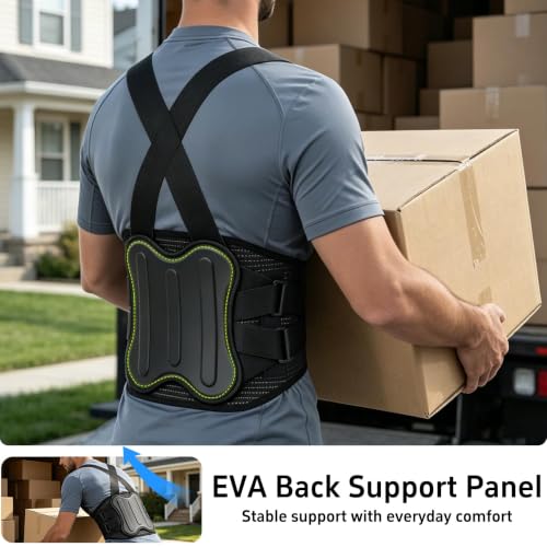 Lifting Support Back Brace for Men Wmen Heavy Duty Work Belt black, Large - color: black, size: Large