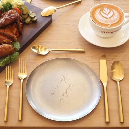 Matte Gold Silverware Set Hexagon Handle 20-Piece Service for 4 - color: Matte Gold, size: 20 Pcs