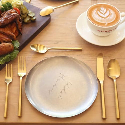 Matte Gold Silverware Set Hexagon Handle 20-Piece Service for 4 - color: Matte Gold, size: 20 Pcs