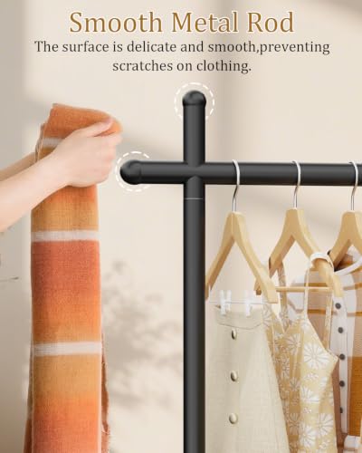 Coat Racks Freestanding with Natural Rock Base,68.9in,Black,Large - color: Black, size: 25.6*11.8*68.9in