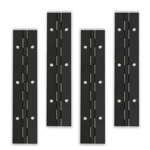 6" Piano Hinges, 4PCS 304 Stainless Steel Continuous Hinges, Black - size: 6inch