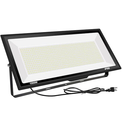 1000W LED Flood Lights,4200 watt Equivalent 98000LM Super Bright Outdoor LED Arena Lights 85-265V IP66 Waterproof 6000K Daylight Commercial Lighting for Stadium, Backyard, Parking Lots etc - size: 1000w_1pack