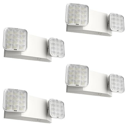 FREELICHT 4 Pack Emergency Lights for Business, Square Heads, 90min Battery - size: 4 Pack