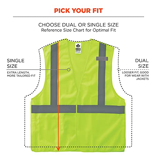 Ergodyne GloWear ANSI High Visibility Orange Breakaway Reflective Safety Vest - color: Lime, size: X-Large