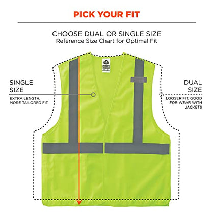 Ergodyne GloWear ANSI High Visibility Orange Breakaway Reflective Safety Vest - color: Lime, size: 3X-Large