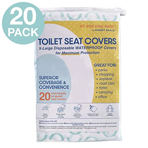 Extra Large Disposable Waterproof Toilet Seat Covers, Travel, Work & School - color: Curves