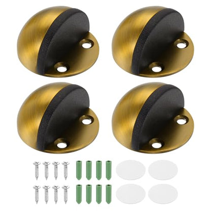 uxcell 4Pack Low Dome Floor Door Stop 45mm Dia. Stainless Steel, Brass Tone - color: Brass Tone