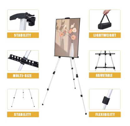 MXG Aluminum Art Easel,Professional Display Easel for Painting & Sign - color: Silver