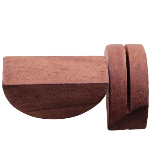 ZCZQC 10PCS Wooden Postcard Stands 1.6-Inch Place Card Holders Table Number Signs for Office Labels Photos and Menus Semi Circular Brown Wooden Note Holder