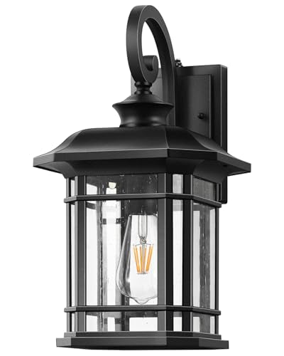 VIANIS 16.7" Large Black Dusk to Dawn Outdoor Lighting, Easy to Install - color: Black, size: 16.7 in Large Dusk to Dawn 1 Pack