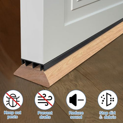 Pangda 2 Pcs Under Door Seal Door Bottom Seal 36" Long 1 3/4" Wide, Black - color: Black