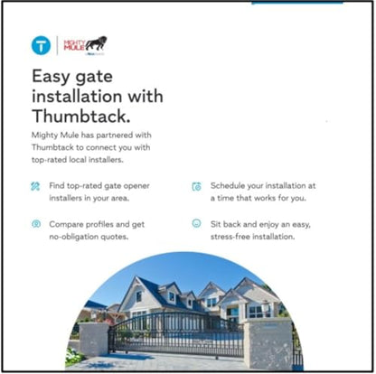 Mighty Mule Gate Opener, Solar and Smart Ready, Heavy Duty Automatic Gate Opener, Gates up to 18ft or 850lb, Single Gate Opener, MM571W - size: Single Gate Opener