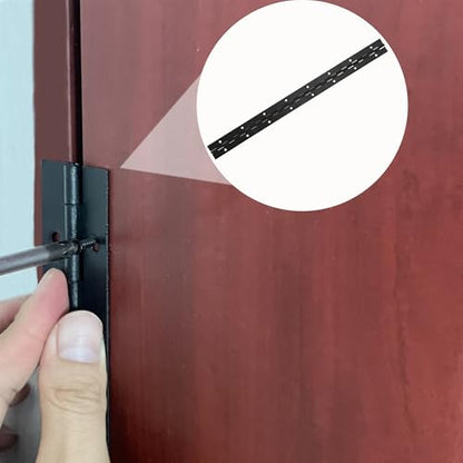 6 Pack Continuous & Piano Hinges,16 inches Black 304 Stainless Steel Hinges 0.04" Thickness Heavy Duty Continuous Hinges with Holes for Pianos，Door，Wooden Boxes，Cabinet. (16inches/40cm) - size: 16inch