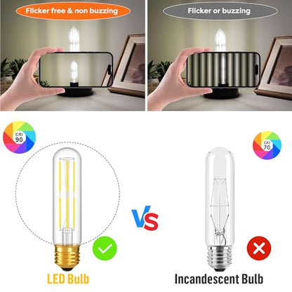 Dimmable E26 T10 LED Bulb Tube Light Bulbs 6W,Daylight 5000K 600LM - color: Daylight 5000k, size: 5 Inch-2 Count