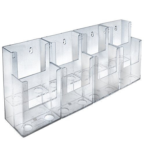 Azar Displays 252809 16.5" W x 3.75" D x 7" H 8-Pocket Tri-Fold Brochure Counter Display (2 Pack) - size: 2 Tier 8 Pocket