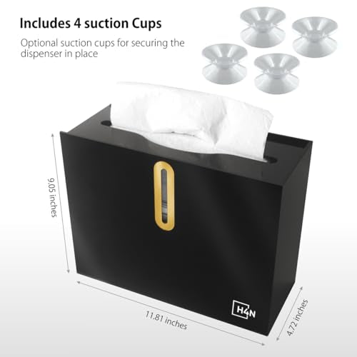 H4N Multifold Paper Towel Dispenser Countertop - Commercial Single Sheet Hand Towel Holder, Compact Acrylic Design for Home, Office, Restaurant Bathrooms - Black - color: Black